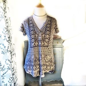 Lucky Brand boho top size S
